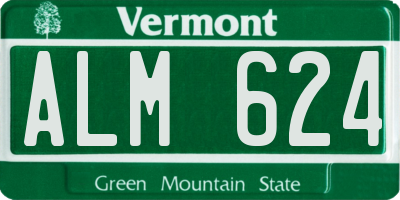 VT license plate ALM624