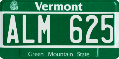 VT license plate ALM625