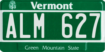 VT license plate ALM627
