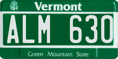 VT license plate ALM630