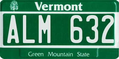 VT license plate ALM632