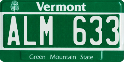 VT license plate ALM633