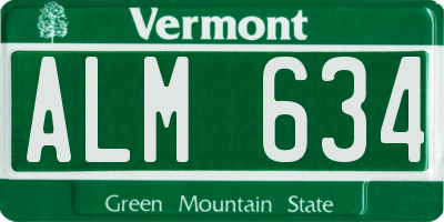 VT license plate ALM634