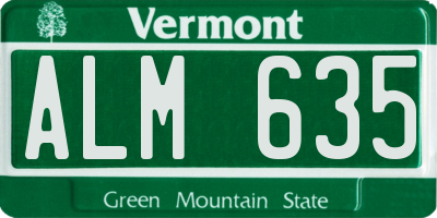 VT license plate ALM635