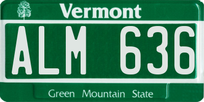VT license plate ALM636