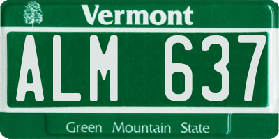 VT license plate ALM637