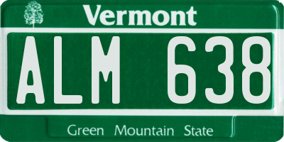 VT license plate ALM638