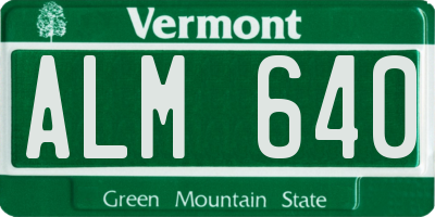 VT license plate ALM640