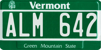 VT license plate ALM642