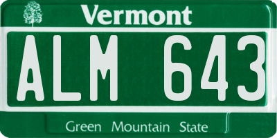 VT license plate ALM643