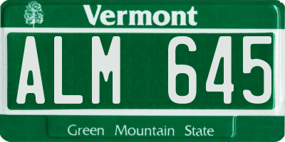 VT license plate ALM645