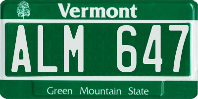 VT license plate ALM647