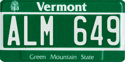 VT license plate ALM649