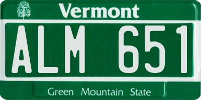 VT license plate ALM651