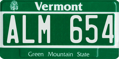 VT license plate ALM654