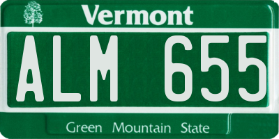 VT license plate ALM655
