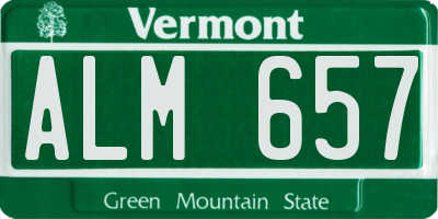 VT license plate ALM657