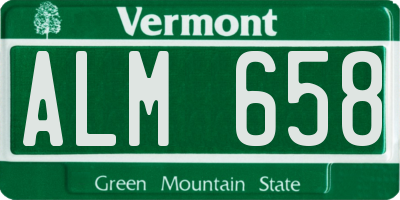 VT license plate ALM658