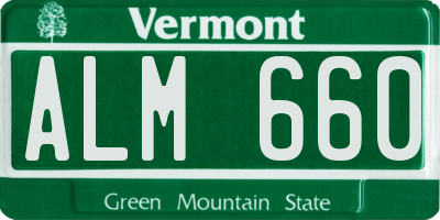 VT license plate ALM660