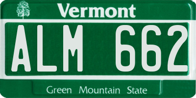 VT license plate ALM662
