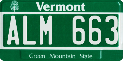 VT license plate ALM663