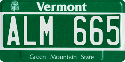 VT license plate ALM665