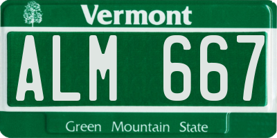 VT license plate ALM667