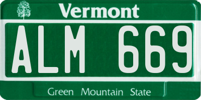 VT license plate ALM669