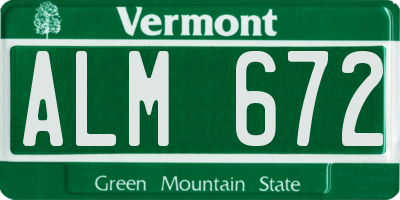 VT license plate ALM672
