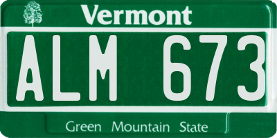 VT license plate ALM673