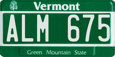 VT license plate ALM675