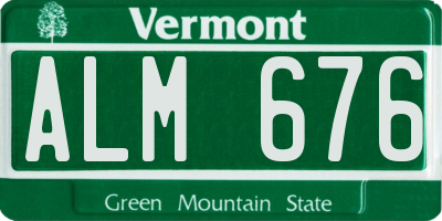 VT license plate ALM676