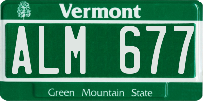 VT license plate ALM677