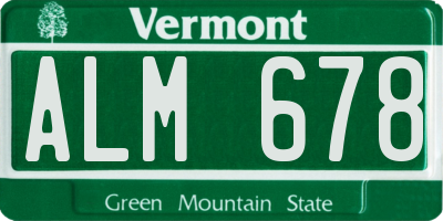 VT license plate ALM678