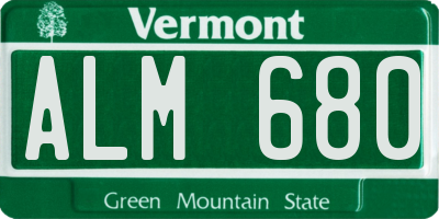 VT license plate ALM680