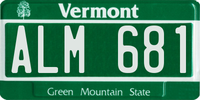 VT license plate ALM681