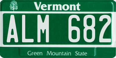 VT license plate ALM682