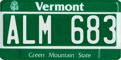 VT license plate ALM683