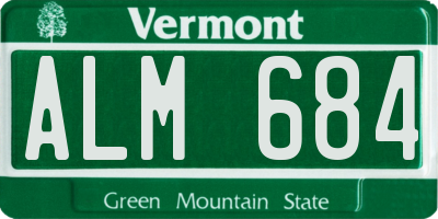 VT license plate ALM684