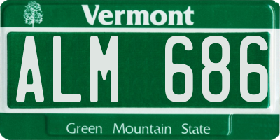 VT license plate ALM686