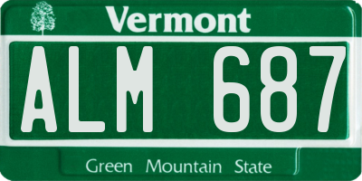 VT license plate ALM687