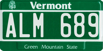 VT license plate ALM689
