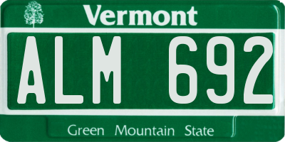 VT license plate ALM692