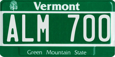VT license plate ALM700