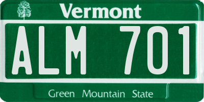 VT license plate ALM701