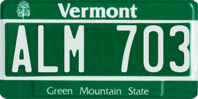 VT license plate ALM703
