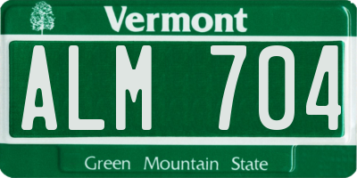 VT license plate ALM704