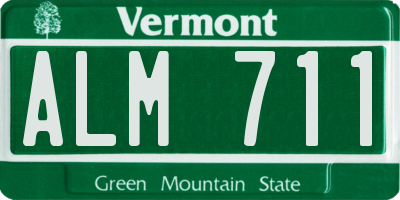 VT license plate ALM711