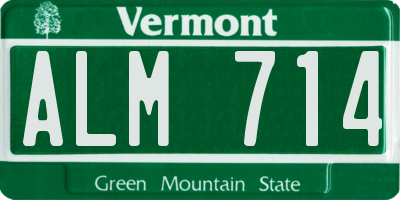 VT license plate ALM714