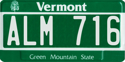 VT license plate ALM716